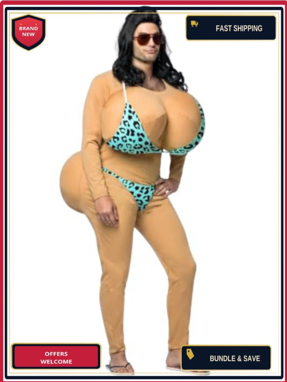 Mankini Halloween Costume Inflatable Bikini Jumpsuit